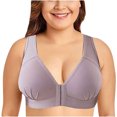 thumbnail image 2 of RKSTN Bras for Women Front Closure Plus Size Full Coverage Bra Solid Color V Neck Underwire One-Piece Everyday Underwear, 2 of 9
