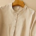 thumbnail image 4 of Cinvoph T-Shirts Décontractés à Manches 3/4 pour Femmes Col Rond Boutons Hauts Décontractés Affaires Travail Basiques Blouses Haut, 4 of 9
