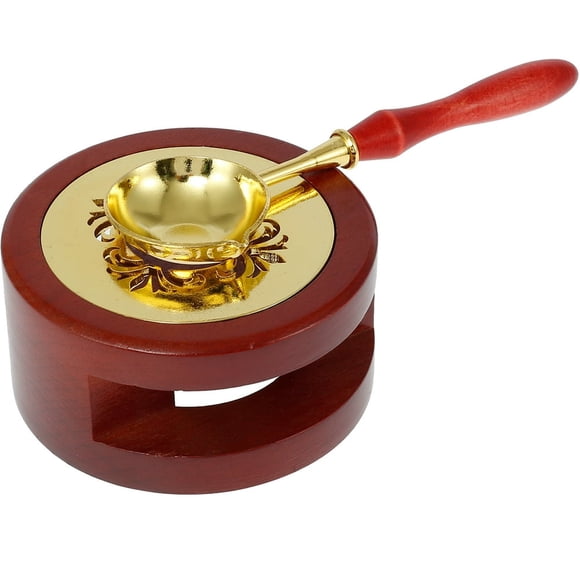 Wax Seal Kit with Wax Melting Spoon Durable Sealing Stamp Kit Vintage Wax Seal Furnace Melting Pot Wax Seal Warmer DIY Arts Crafts for Letter Envelope Stamp