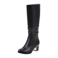 thumbnail image 1 of Women Shoes High Heel Casual Winter Fashion Solid Color Pointed Side Zip Knee High Boots, 1 of 9