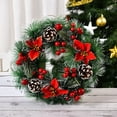 thumbnail image 1 of MesaSe 12.6 "Couronnes de Noël pour Porte d'Entrée - Couronne Artificielle avec des Fleurs Rouges Pommes de Pin Baies Décoration Guirlande Artificielle Décoration de Noël Partie Décor - Se Marier Couronnes de Noël f, 1 of 7