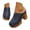 Marine, variante sur Sandales Compensées à Bout Fermé pour Femmes, Découpées, Sans Arrière, Mules à Plateforme, Talon Haut Épais, à Enfiler, Chaussures Habillées, Blanches, Taille 6,5