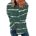 thumbnail image 2 of Pisexur Sweat à Capuche Oversize pour Femmes Décontracté Automne Col Rond Rayé Manches Longues T-Shirt Blouse Tunique Légère, 2 of 6