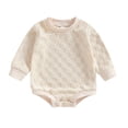 thumbnail image 1 of AherBiu Vêtements pour Nouveau-Né Fille Col Ras du Cou Manches Longues Vêtements pour Bébé Justaucorps Automne Barboteuses Tenues, 1 of 5