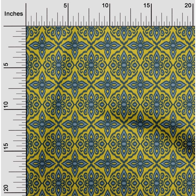 oneOone Tissu Georgette Viscose Paisley & Floral Ikat Imprimé Tissu BTY 42 Pouces de Large