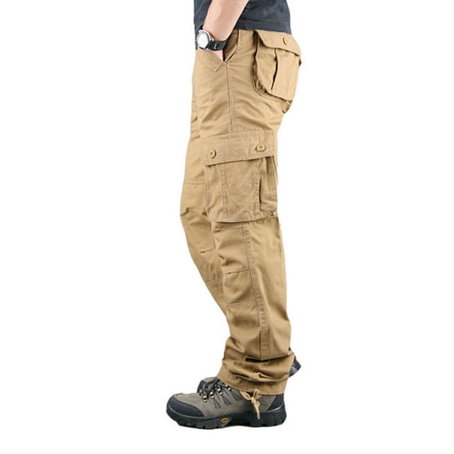 OmicGot Pantalon Décontracté pour Homme à Multiples Poches Pantalon en Coton Homme Grande Taille Pantalon Cargo Homme Plein Air Randonnée Randonnée Joggers Pantalon Cargo 29-44