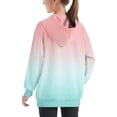thumbnail image 4 of MeetoTime Sweat à Capuche Surdimensionné pour Filles et Garçons Manches Longues Col Rond Dégradé Couleur Enfants Automne Hiver Pull Tops, 4 of 6