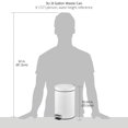 thumbnail image 4 of mDesign Extra Small Modern 3-Liter/.7 Gallon Round Metal Lidded Step Trash Can Compact Garbage Bin with Removable Liner Bucket and Handle for Bathroom Kitchen Craft Room Office Garage - White, 4 of 5
