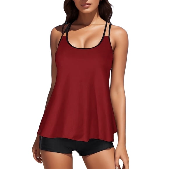 Kcodviy Swimwear Control Flowy Tank Juniors Swimsuits Bottoms Two with Boyshorts Piece Sunflower Shorts Women Top Tummy Bathing for Teen Swim Suits Women Suits Swimsuits Swimwears Tankinis Set