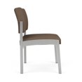 thumbnail image 4 of Lenox Steel Reception Waiting Armless Guest Chair / Silver Steel / Brown, 4 of 5
