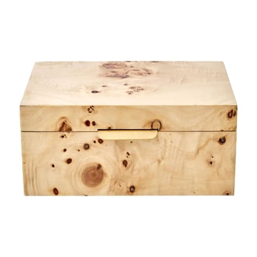Beautiful Burl Wood Tabletop Storage Box 5.5" x 4.25" x 2.5"– Decorative Wooden Jewelry Storage Box with Lid – Keepsake, Trinket, Memory or Jewelry Box