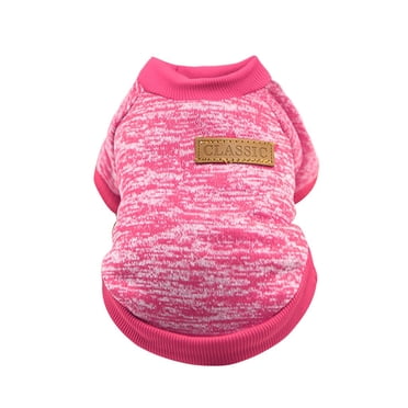 Yuehao Chandails pour Chiens pour Petits Chiens, Chandail Classique pour Chien de Compagnie, Manteau Doux pour Petit, Moyen Chien, Vêtements Chauds pour Chiens de Compagnie Chat, Vêtements de Coutume Doux pour Chiot, Fournitures pour Animaux Rose Vif