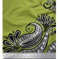 thumbnail image 1 of Soimoi Green Moss Georgette Fabric Geomertic & Paisley Print Sewing Fabric Yard 42 Inch Wide, 1 of 3