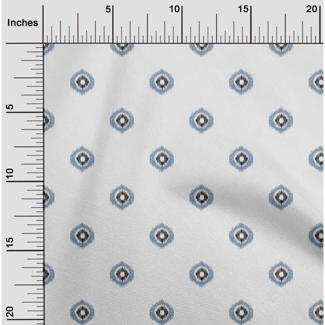 oneOone Cotton Poplin Fabric Circle Ikat Decor Fabric Printed BTY 56 Inch Wide