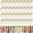 thumbnail image 1 of Wesiti 100 Pcs 8 oz Clear Plastic Mason Jars Containers With Screw on Gold Lids Refillable Round Empty Plastic Jars Storage Containers Reusable for K, 1 of 7
