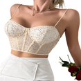thumbnail image 3 of MesaSe Women‘s Summer Mini Sling Vest Sleeveless Backless Low Cut Mesh Sequins Crop Tops, 3 of 6