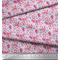 thumbnail image 3 of Soimoi Tissu en Rayonne Imprimé Feuilles & Roses Tissu de Couture Yard 56 Pouces de Large, 3 of 3