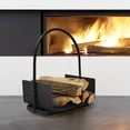 thumbnail image 2 of ATR ART to REAL Indoor Outdoor Metal Firewood Rack Basket, Portable Firewood Log Holder, Black, 2 of 8