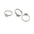 thumbnail image 4 of 100pcs Réglable en Laiton 8mm Blanc Blanc Blanc Rond Bague de base Sertie de Lunette Vierge Bague de base Trouver Argent, 4 of 9