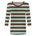 thumbnail image 3 of Hauts pour Femmes Chemises Mi-Longues Manches Trois Quarts Chemises Graphiques T-Shirts T-Shirts Décontractés Hauts Tunique à Col Rond Femmes Haut Chemises à Manches Longues Course Chemise à Manches Longues Femmes Courte Femmes Ample, 3 of 3
