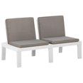thumbnail image 4 of vidaXL 2 Piece Garden Lounge Set with Cushions Plastic White, 4 of 5