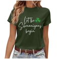 thumbnail image 1 of LUOGENLI T-shirts pour Femmes pour la Saint-Patrick et T-Shirt de Mode Imprimé à Manches Courtes pour Femmes T-shirts pour Femmes T-shirts Graphiques TTG Grande Taille Saint-Valentin Vert Armée TTTG, 1 of 5
