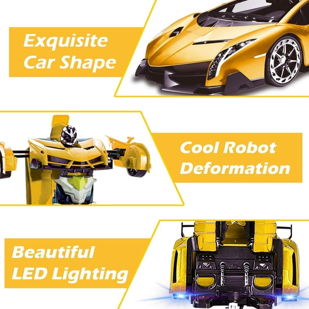 Highttoy Voiture Robot Transformable Télécommandé avec Détection Geste, Lumières et Musique, 2.4GHz Transformateur Voiture RC Rotation à 360° Robot Jouet Enfant 3-12 Ans Cadeau Fille, Rouge Highttoy Voiture Robot Transformable Télécommandé avec Détection Geste, Lumières et Musique, 2.4GHz Transformateur Voiture RC Rotation à 360° Robot Jouet Enfant 3-12 Ans Cadeau Fille, Rouge