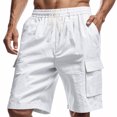 thumbnail image 2 of Plebaso Mens Casual Shorts Drawstring Lightweight Summer Shorts Solid Color Loose Beach Shorts for Men, 2 of 7