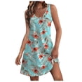 thumbnail image 1 of Pisexur Robes d'Été pour Femmes 2024 Vintage à Fleurs Hawaïennes, Robe de Plage Graphique Décontractée Ample Sans Manches, Robe Débardeur de Plage avec Poche, 1 of 6