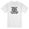 thumbnail image 1 of When Life Knocks Me Down I Usually Lie There And Nap Graphic Men's White T-shirt, 1 of 1