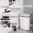 thumbnail image 4 of BestOffice 13 Gallon (50L) Automatic Touch-Free Kitchen Trash Can, High-Capacity Waste Bin with Lid for Bathroom, Bedroom & Home Office, Brushed Stainless Steel, White, 4 of 7