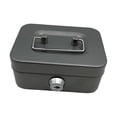 thumbnail image 3 of Cash Box with Lock Locking Small Metal Trinket Holder Money Saving Box Case Lock Gray, 3 of 9