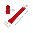 thumbnail image 3 of Unique Bargains Gants pour Femmes Fête Mariage en Polyester Extensible Longueur Coude Doigts Complets Rouges Paire, 3 of 4
