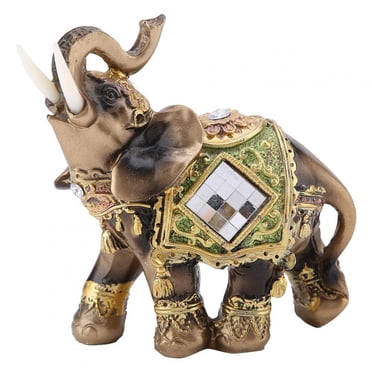LYUMO Statue d'Éléphant Vert Feng Shui Porte-Bonheur Sculpture Figurine de Richesse Cadeau Décoration pour la Maison, Statue d'Éléphant Feng Shui, Statue d'Éléphant