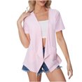 thumbnail image 1 of FAIWAD Women's Short Sleeve Cardigan Casual Summer Lightweight Open Front Solid Color Cardigans, 1 of 8