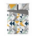 thumbnail image 1 of Gouchee Home Tekan Queen 3-Piece Duvet Cover Set – Modern Geometric Bedding Set, Reversible Gray Cotton, 1 of 2