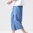 thumbnail image 4 of Birdeem Mens Fashion Drawstring Elastic Waist Pocket Casual Sweat Capris Pants, 4 of 12
