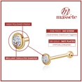thumbnail image 3 of 18k Yellow Gold Nose Ring with Simulated Diamond Bezel Set Micro Stud Piercing Body, 3 of 6