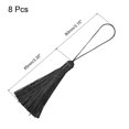 thumbnail image 2 of Unique Bargains 6.5' Silky Bookmark Tassels with Loop for DIY Craft Accessory, 8Pack Black, 2 of 5