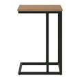 thumbnail image 4 of CorLiving Fort Worth Engineered Wood Narrow Rectangular Indoor Side Table with C-Shaped Steel Base, Brown, 4 of 5
