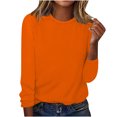 thumbnail image 1 of CEHVOM Blouse d'Été Décontractée à Manches Longues pour Femme, Col Rond, Hauts Unis, T-Shirt, Liquidation, 1 of 4