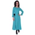 thumbnail image 1 of Moomaya Robe Maxi à Manches Longues, Longue, Boutonnée, Unie, Décontractée, Fendue, 1 of 6