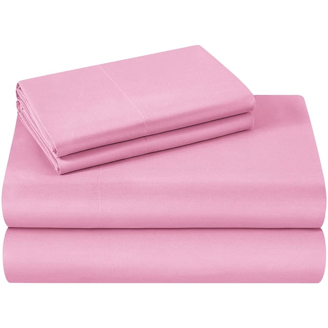 900 Thread Count 100% Egyptian Cotton 4-Piece Bed Sheet Set (1 Flat, 1 Fitted Sheet, 2 Pillow Covers) 21 Inches Deep Pocket Solid Pattern