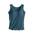 thumbnail image 1 of UPPADA Débardeurs pour Femmes en Modal Rembourré avec Soutien-Gorge Intégré, Col Rond, Camisole Sans Manches avec Soutien-Gorge Sans Armatures, Chandails Ajustés Décontractés, T-Shirt, Grande Taille, Hauts Confortables, Débardeur pour Femmes Bleu Marine, P, 1 of 8
