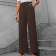 thumbnail image 2 of Timegard Work Pants for Women Casual Office Loose Pants Fall Ruched Straight Leg High Waist Trousers, 2 of 7