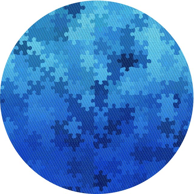 Ahgly Company Machine Washable Indoor Round Transitional Blue Orchid Blue Area Rugs, 3' Round