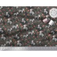 thumbnail image 2 of Soimoi Black Poly Georgette Fabric Leaves,Floral & Animal Cartoon Fabric Prints by Yard 52 Inch Wide, 2 of 3