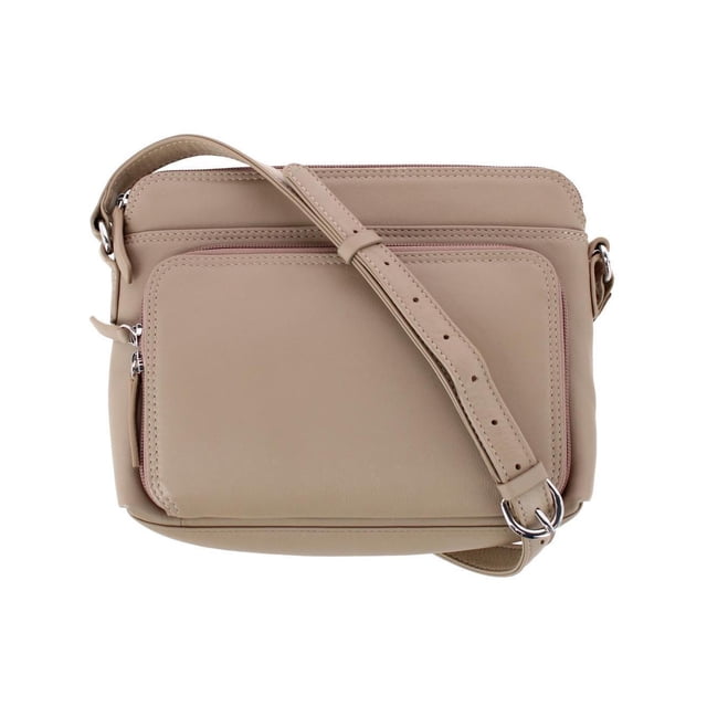 CTM® Leather Shoulder Bag Purse with Side Organizer (Women's)