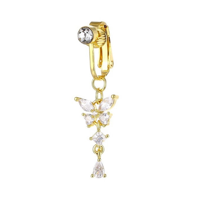 Piercing-free Butterfly Belly Button Nail Fake Belly Button Ring No Piercing Sexy Belly Button