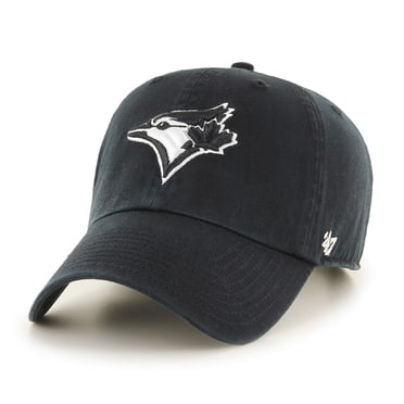 Men's Toronto Blue Jays Black/White Clean Up Adjustable Hat - One Size